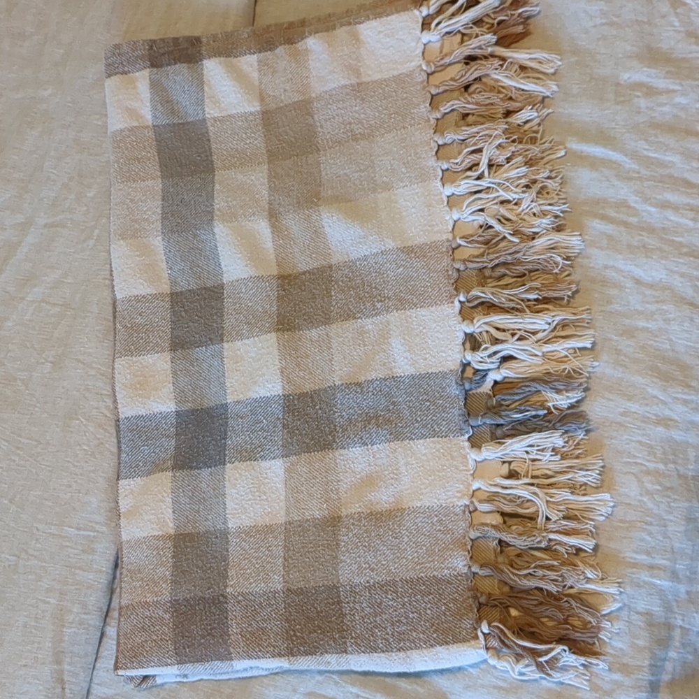 Plaid Brushed Cotton Throw Blanket